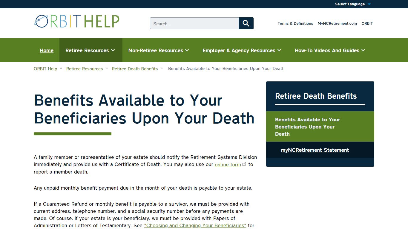 Benefits Available to Your Beneficiaries Upon Your Death